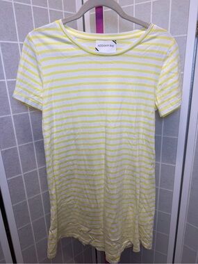 ADDISON  BAY Yellow & White Striped Cotton Top